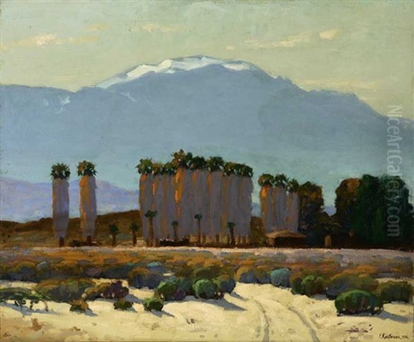 Indian Wells - Coachella Valley In Calif Oil Painting by Ferdinand Kaufmann