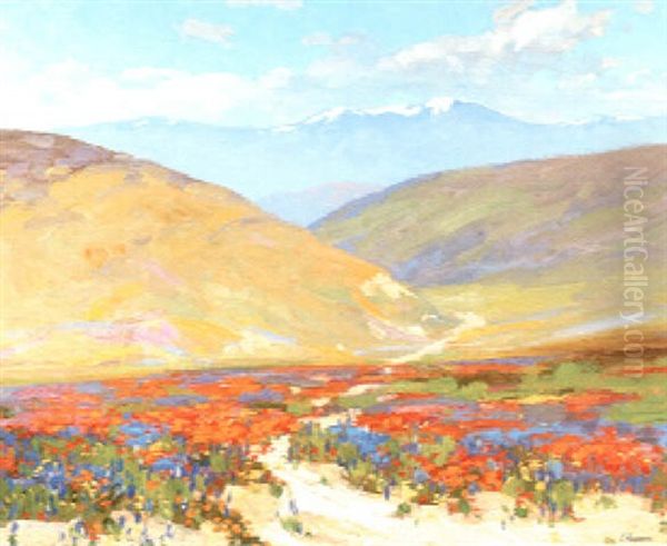 California Wildflowers Oil Painting by Ferdinand Kaufmann