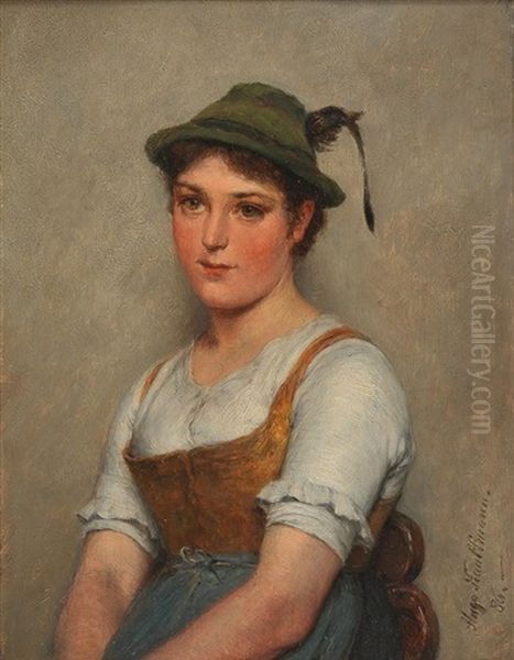 Young Girl Oil Painting by Hugo Kaufmann