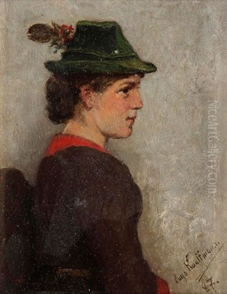 Jeune Tyrolienne Oil Painting by Hugo Kaufmann