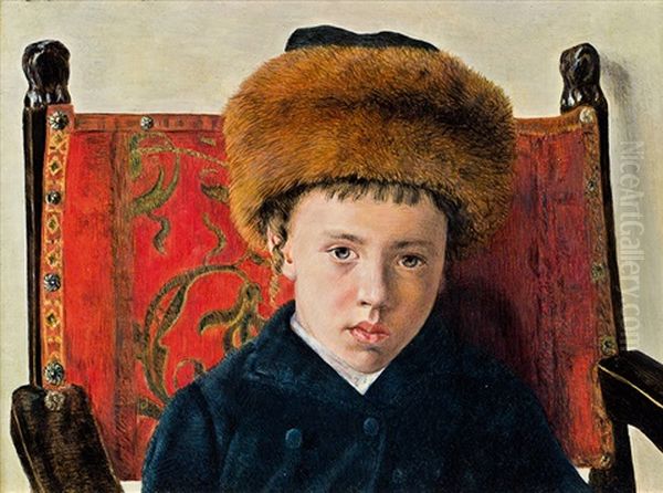 The Son Of The Rabbi Of Belz Oil Painting by Isidor Kaufmann