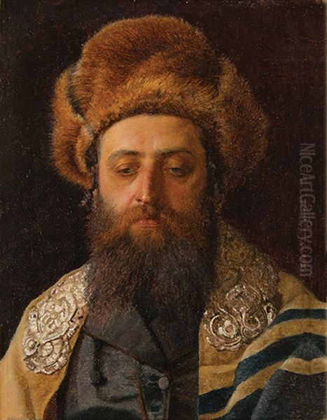 Portrait Of Hasid At Prayer Oil Painting by Isidor Kaufmann