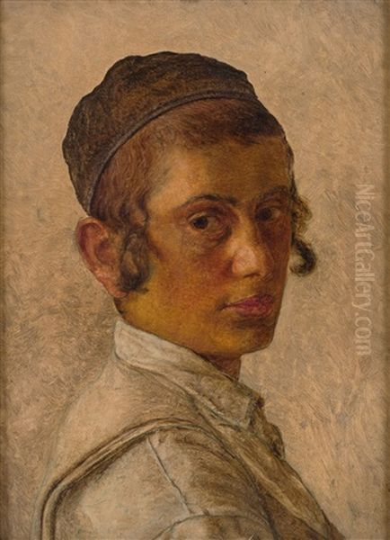 Portrait Of A Young Man Oil Painting by Isidor Kaufmann