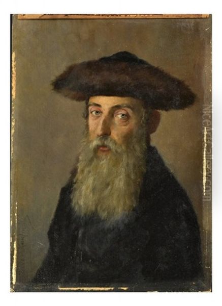 Rabbi Oil Painting by Isidor Kaufmann