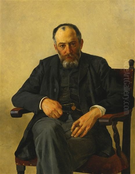 Portrait Of A Seated Gentleman Oil Painting by Isidor Kaufmann