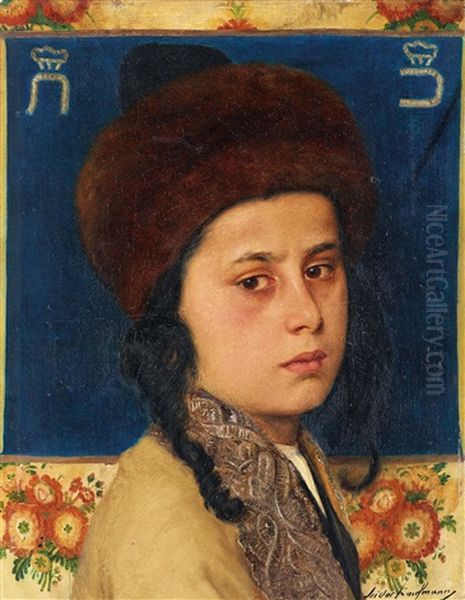 Portrait Eines Chassidischen Schulers Oil Painting by Isidor Kaufmann