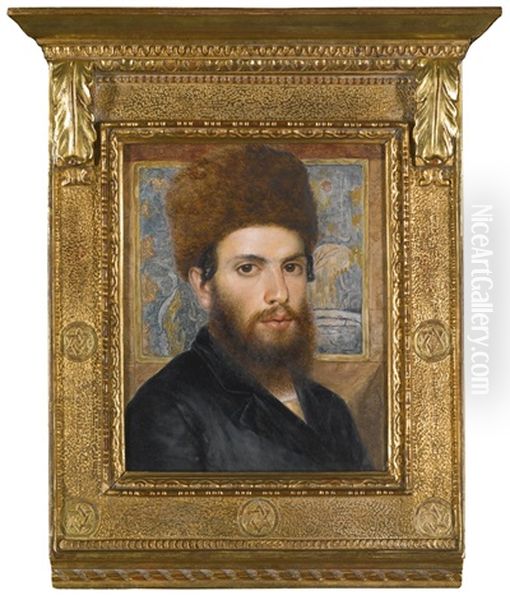 Portrait Of A Young Rabbi Oil Painting by Isidor Kaufmann