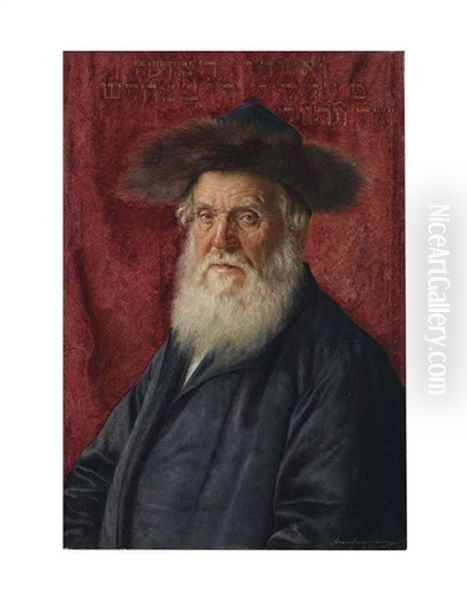 Portrait Of The Rabbi Of Nadvorno Oil Painting by Isidor Kaufmann