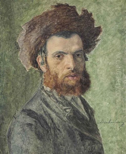 Portrait Of A Young Hasidic Jew Oil Painting by Isidor Kaufmann