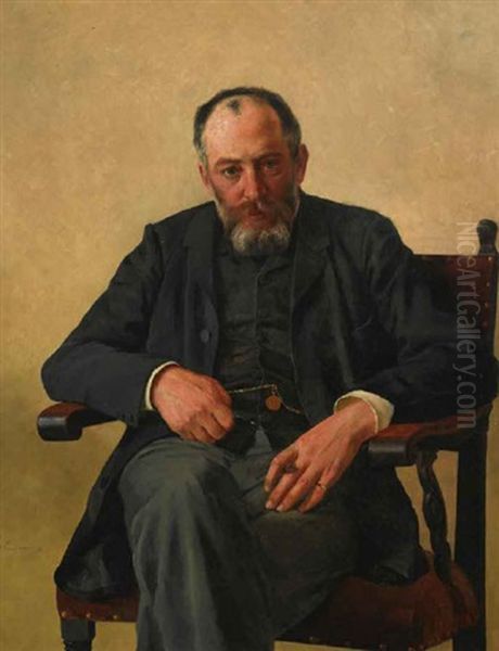 Portrait Of A Seated Gentleman Oil Painting by Isidor Kaufmann