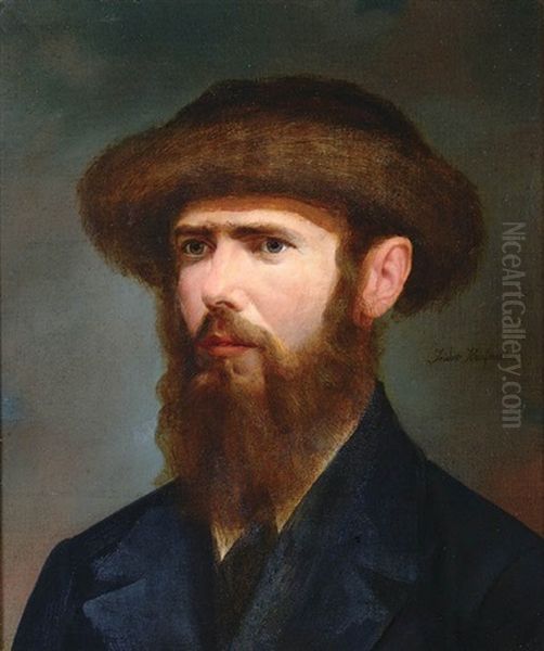 Portrait Of A Young Hassidic Man Oil Painting by Isidor Kaufmann