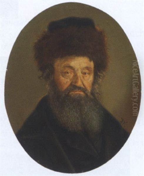 Portrait D'un Rabbin Oil Painting by Isidor Kaufmann