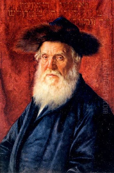 Portrait Of The Rabbi Of Nadvorno Oil Painting by Isidor Kaufmann