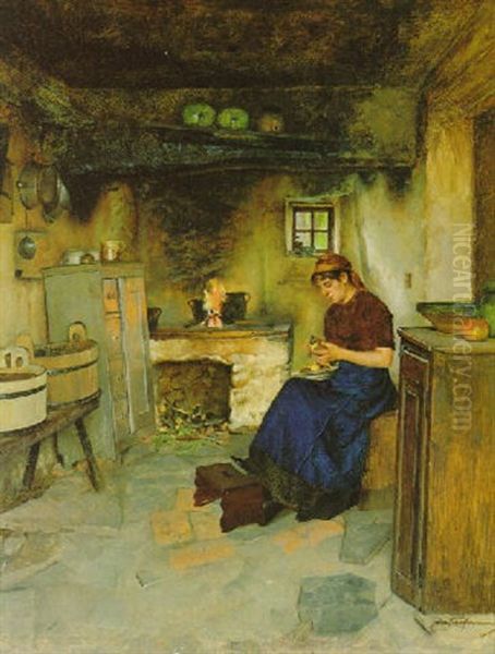 Kucheninterieur Oil Painting by Isidor Kaufmann