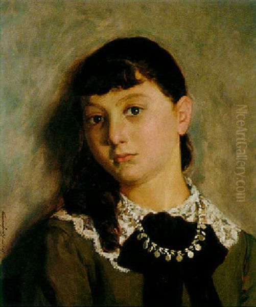 Portrait Of Elizabheta Zurkow Oil Painting by Isidor Kaufmann