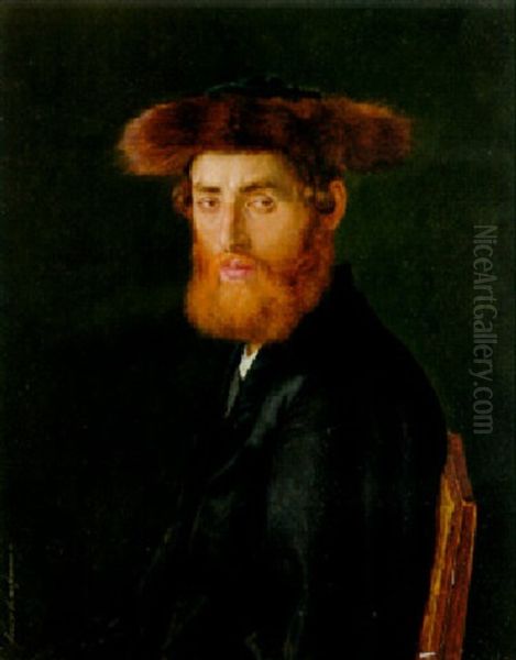 Portrait Of A Young Chassinic Man Oil Painting by Isidor Kaufmann