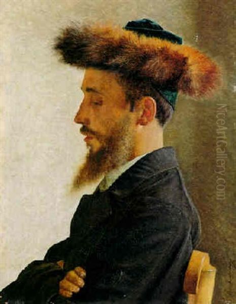 A Talmudic Student Oil Painting by Isidor Kaufmann