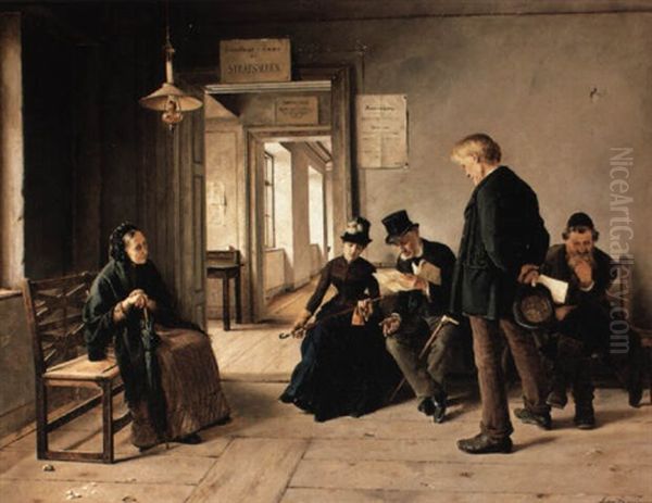 Im Wartezimmer Des Bezirksgerichtes Oil Painting by Isidor Kaufmann