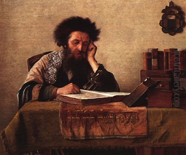 The Study Of The Talmud Oil Painting by Isidor Kaufmann