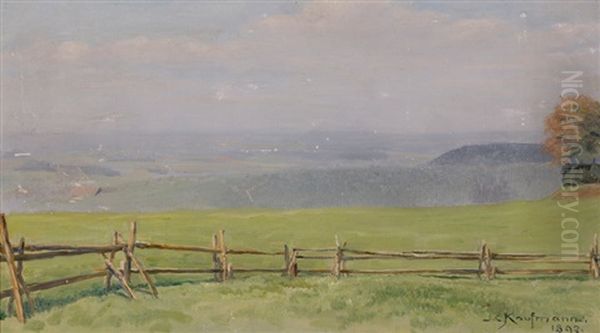 Pasture View Oil Painting by Joseph Klemens Kaufmann