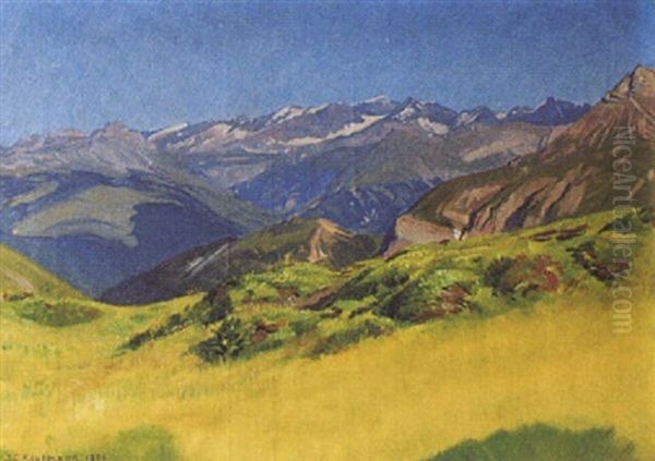 Aussicht Vom Schwalmis Oil Painting by Joseph Klemens Kaufmann