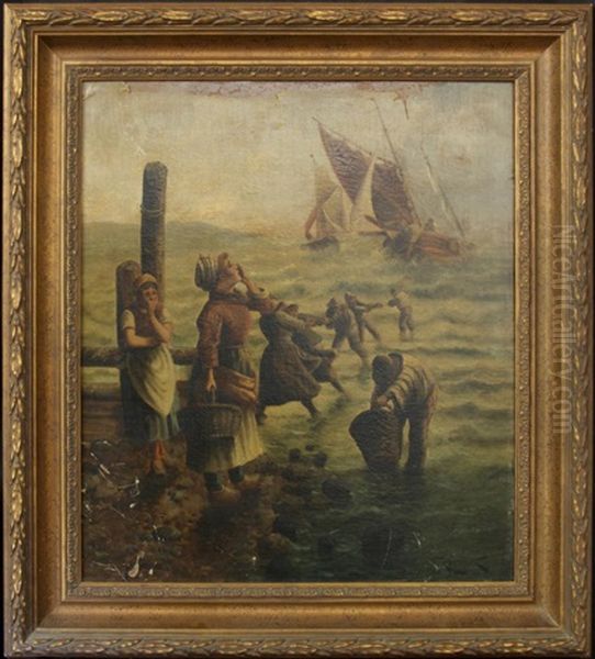 Rare 19th Century Oil Painting Oil Painting by Karl Kaufmann