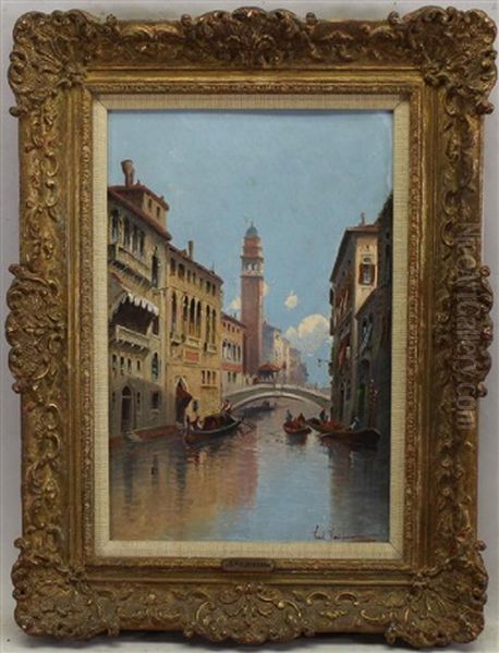 Painting Of A Venecian Canal Scene Oil Painting by Karl Kaufmann