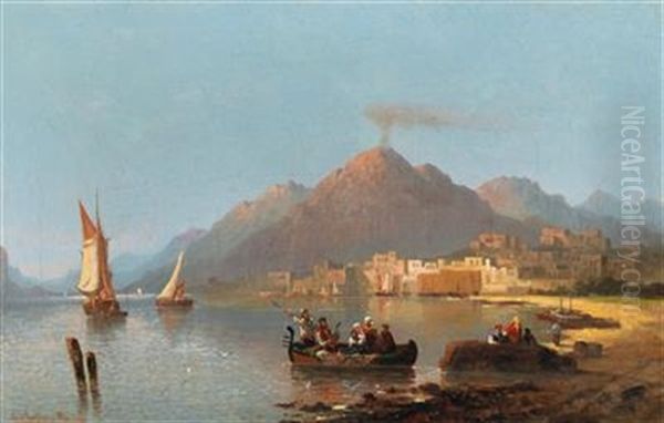 View Of Vesuvius Oil Painting by Karl Kaufmann