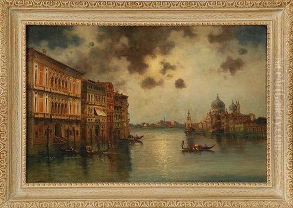 Approaching The Grand Canal, Venice Oil Painting by Karl Kaufmann