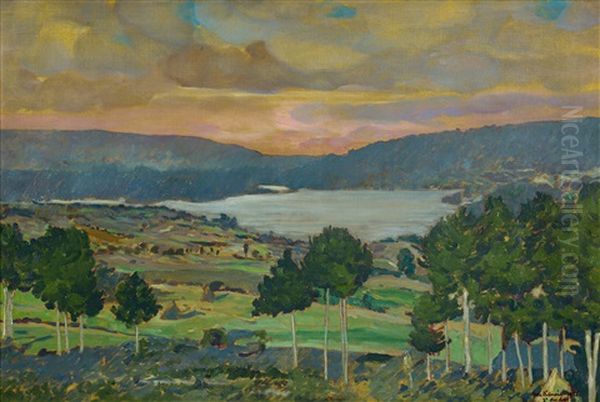 Widok Na Jezioro Aydat Oil Painting by Leon Kamir Kaufmann