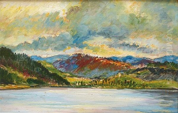 Paysage Au Lac Oil Painting by Leon Kamir Kaufmann