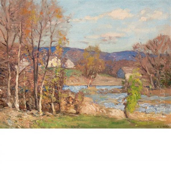 Autumn Landscape, New England Oil Painting by William Jurian Kaula