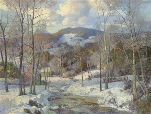 Millstream, Ipswich, New Hampshire Oil Painting by William Jurian Kaula