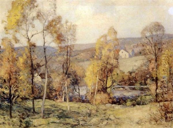 Autumn, Bank Village, New Hampshire Oil Painting by William Jurian Kaula