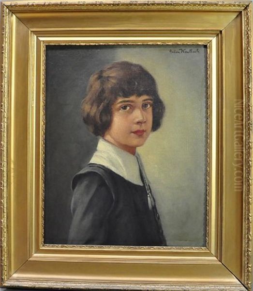 Madchenportrait Oil Painting by Anton Kaulbach