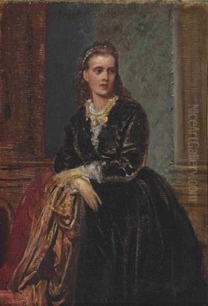 Bildnis Hildegard Von Spitzemberg Oil Painting by Friedrich Kaulbach