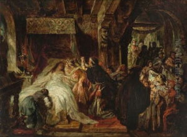 Julia Capulets Hochzeitsmorgen Oil Painting by Friedrich Kaulbach