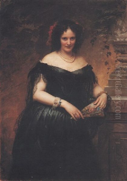 Caroline Herzogin Von Tascher De La Pagerie, Geb. Baronesse Pergler De Perglas Oil Painting by Friedrich Kaulbach