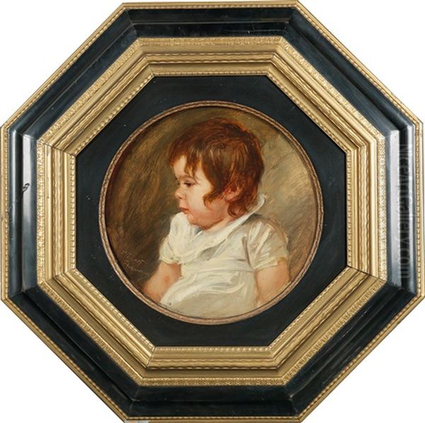 Portrait Of Hilde As A Child Oil Painting by Friedrich August von Kaulbach