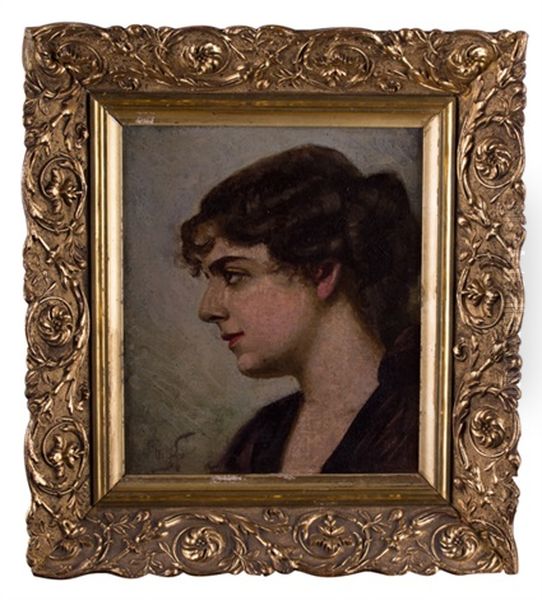 Portrait Einer Dame Im Seitenprofil Oil Painting by Friedrich August von Kaulbach