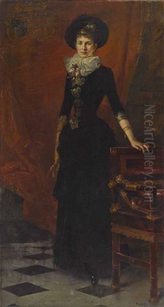 Prinzessin Gisela Von Bayern, Erzherzogin Von Osterreich Oil Painting by Friedrich August von Kaulbach