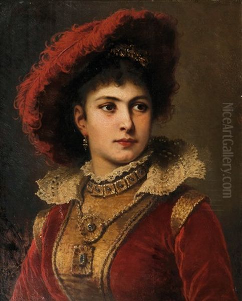 Portrait Of The Opera Singer Adelina Patti by Friedrich August von Kaulbach