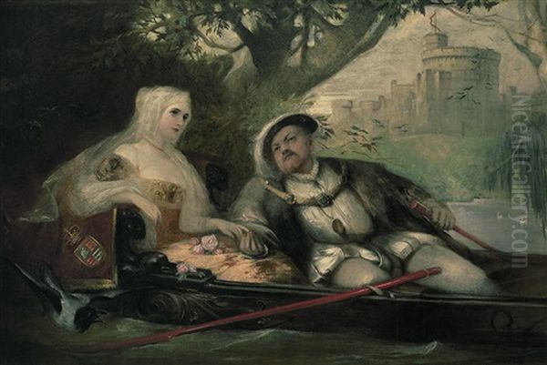 Konig Heinrich Viii. Und Katharina Von Aragon In Einem Prachtvollen Kahn Oil Painting by Friedrich August von Kaulbach