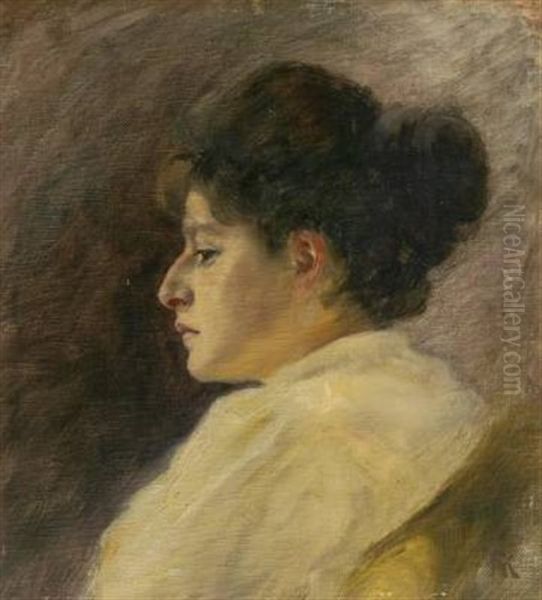 Bildnis Einer Jungen Frau Im Profil by Friedrich August von Kaulbach