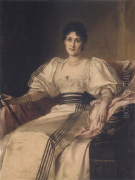 Bildnis Clara Von Watjen Oil Painting by Friedrich August von Kaulbach