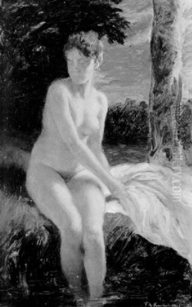 The Bather Oil Painting by Friedrich August von Kaulbach