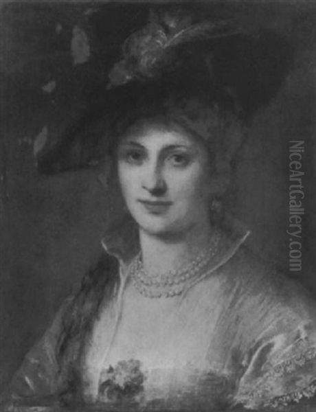 Bildnis Einer Dame Oil Painting by Friedrich August von Kaulbach