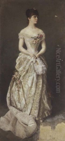 Prinzessin Elvira Von Bayern. Reichsgrafin Von Wrbna Und Freudental Oil Painting by Friedrich August von Kaulbach