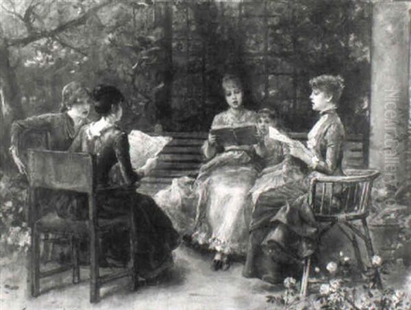 Ein Quartett Oil Painting by Friedrich August von Kaulbach