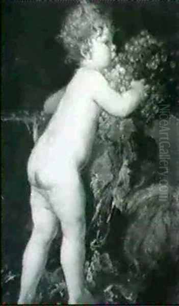 The Infant Bacchus Oil Painting by Friedrich August von Kaulbach